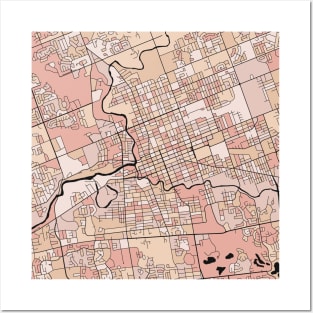 London Map Pattern in Soft Pink Pastels Posters and Art